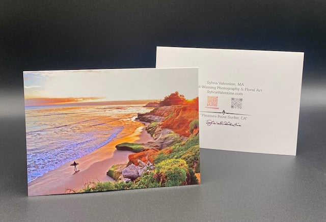 Greeting Card - Pleasure Point Surfer - Sylvia Valentine