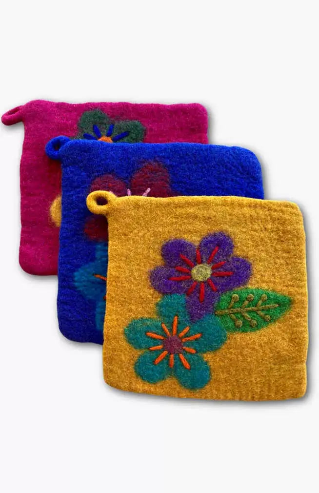Felt Potholder, Flowers