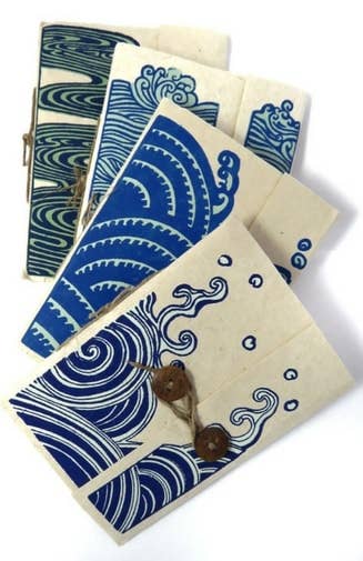 Softcover Notebook With Water Designs, Tree-Free