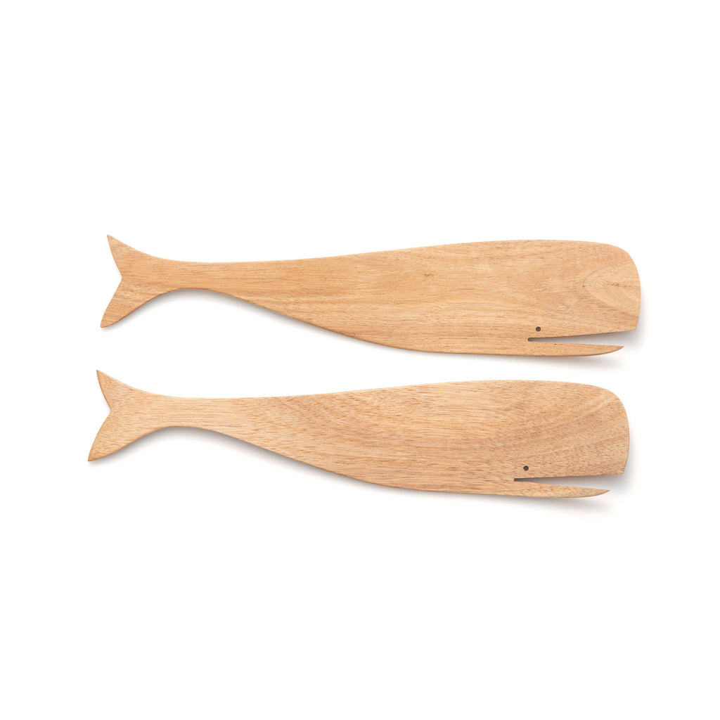 Ironwood Gourmet Acacia Wood Whale Salad Serving Utensils